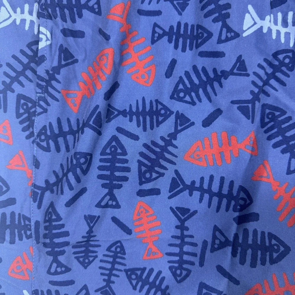 Maamgic Swim Trunks Mens XL Blue 5.5" Tropical Compression Liner Fish bones - Picture 7 of 9